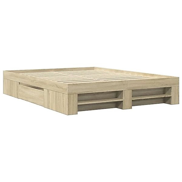 vidaXL Bettgestell Ohne Matratze Sonoma-Eiche 150x200 cm Holzwerkstoff 3295 günstig online kaufen