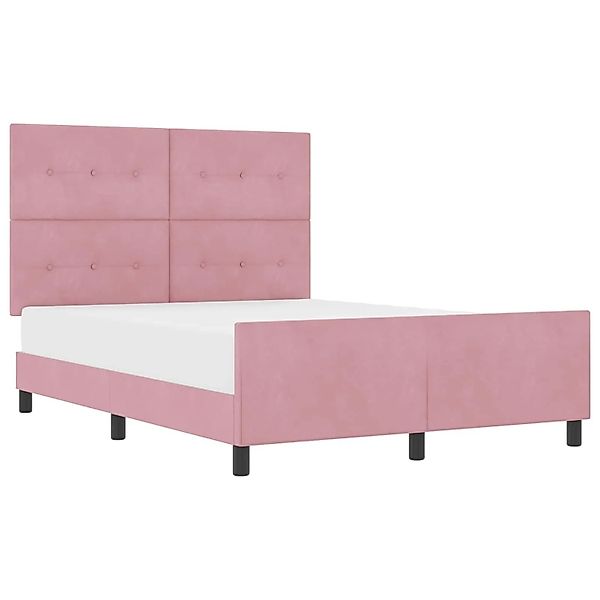 vidaXL Boxspringbett mit Kopfteil Rosa 140 x 190 cm Samt 3344944 günstig online kaufen