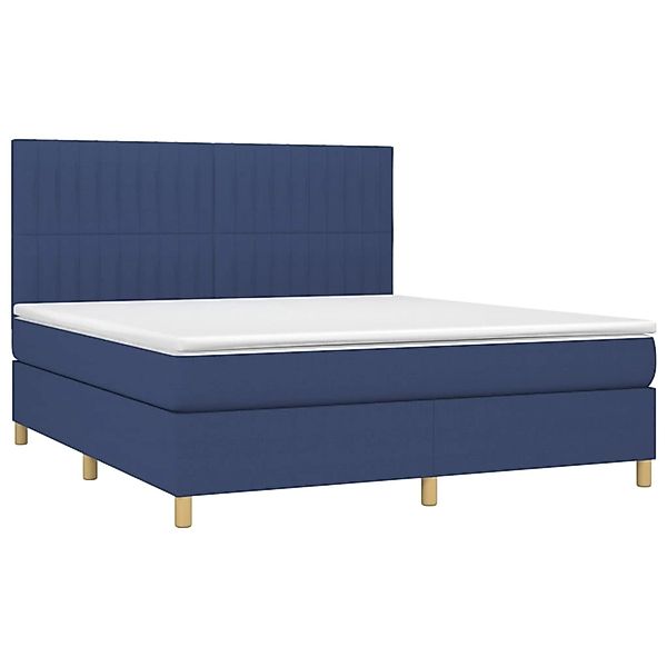 vidaXL Boxspringbett mit Matratze & LED Blau 160x200 cm Stoff 3135611 günstig online kaufen