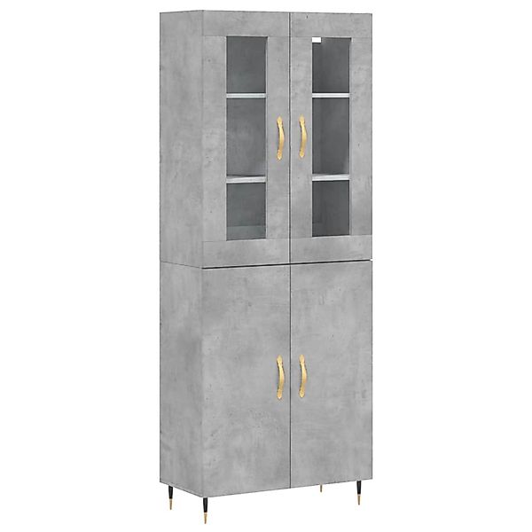 vidaXL Highboard Betongrau 69,5x34x180 cm Holzwerkstoff 3198197 günstig online kaufen