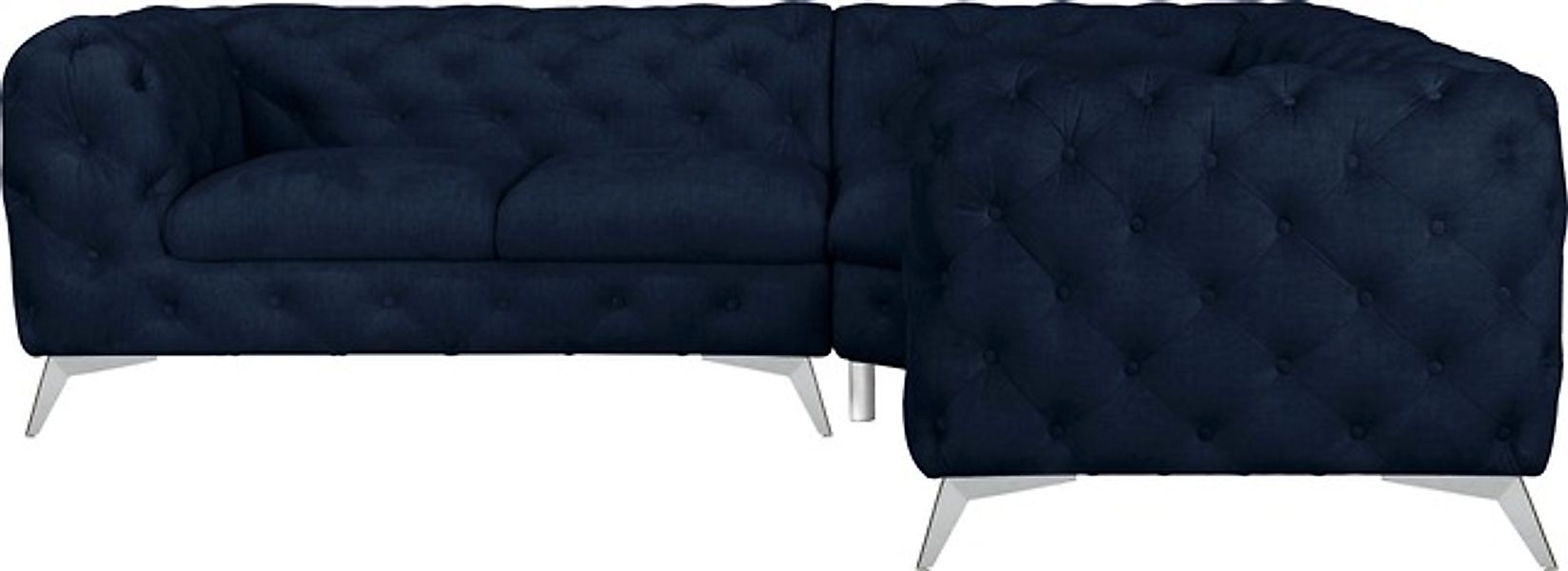 Leonique Chesterfield-Sofa »Ecksofa GLYNIS L-Form mit Wellenunterfederung, günstig online kaufen