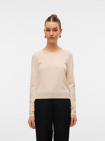 Vero Moda Rundhalspullover "VMGLORY PEARL LS O-NECK PULLOVER BOO" günstig online kaufen
