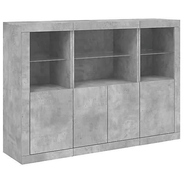 vidaXL Sideboards mit LED-Leuchten 3 Stk Betongrau Holzwerkstoff 3209110 günstig online kaufen