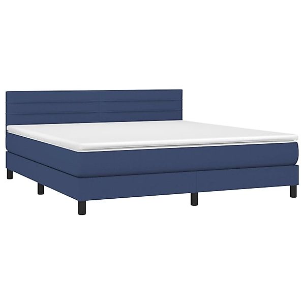 vidaXL Boxspringbett mit Matratze & LED Blau 160x200 cm Stoff 3133251 günstig online kaufen
