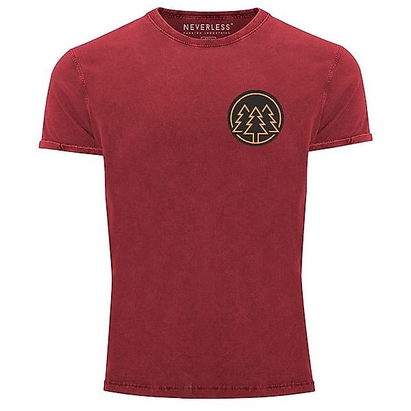 Neverless Print-Shirt Herren Vintage Shirt Logo Print Wald Bäume Outdoor Mo günstig online kaufen