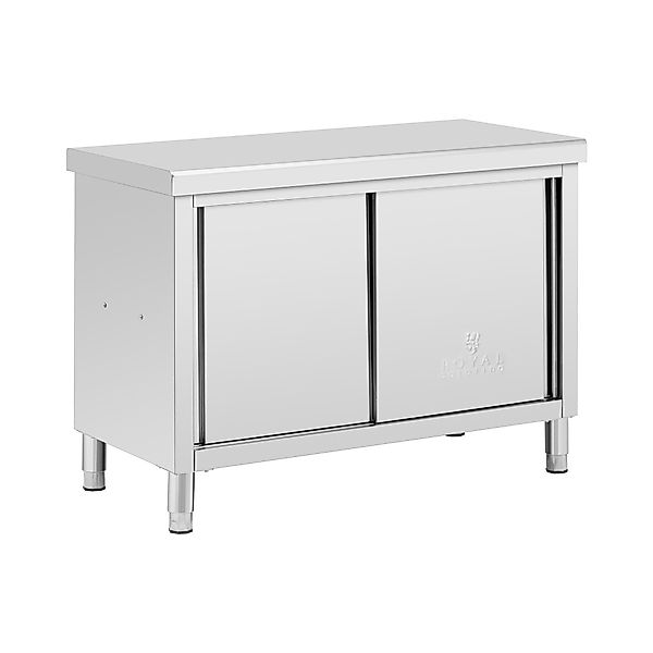 Royal Catering Arbeitstisch Edelstahl-Arbeitsschrank mit Durchreiche günstig online kaufen