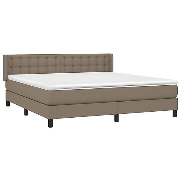 vidaXL Boxspringbett mit Matratze Taupe 160x200 cm Stoff 3130045 günstig online kaufen