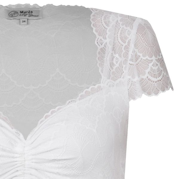 MarJo Dirndlbluse 'Adelsdorf' Kurzarm, Offwhite günstig online kaufen