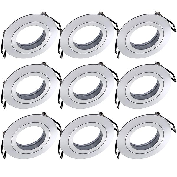 Oktaplex 9er Set Deckeneinbaustrahler Aluminium Lyon Flach für LED-Module S günstig online kaufen
