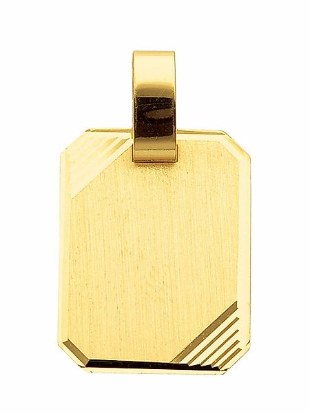 Adelia´s Kettenanhänger 585 Gold Gravurplatte Anhänger, günstig online kaufen