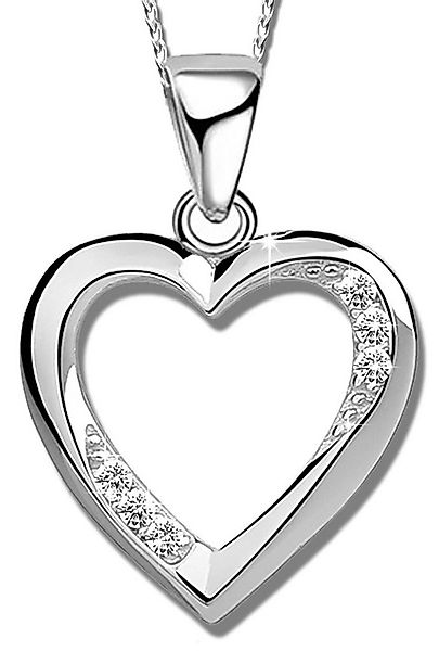 Limana Herzkette echt 925 Sterling Silber Kette mit Herz Anhänger, Damenket günstig online kaufen