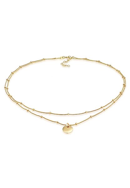 Elli Collier Choker Layer Plättchen Kugelkette günstig online kaufen