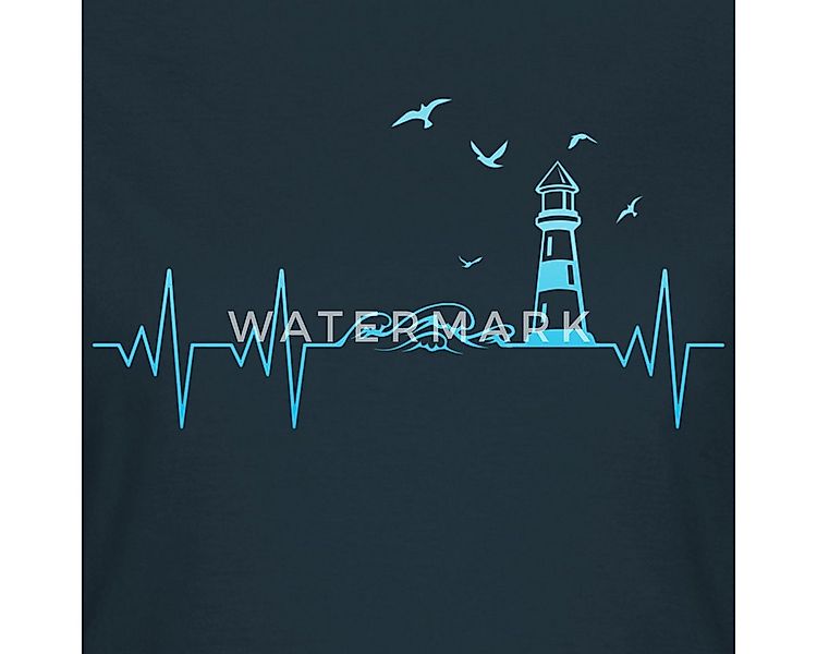 Spreadshirt T-Shirt Küste Meer Leuchtturm Herschlag EKG Moin Frauen T-Shirt günstig online kaufen