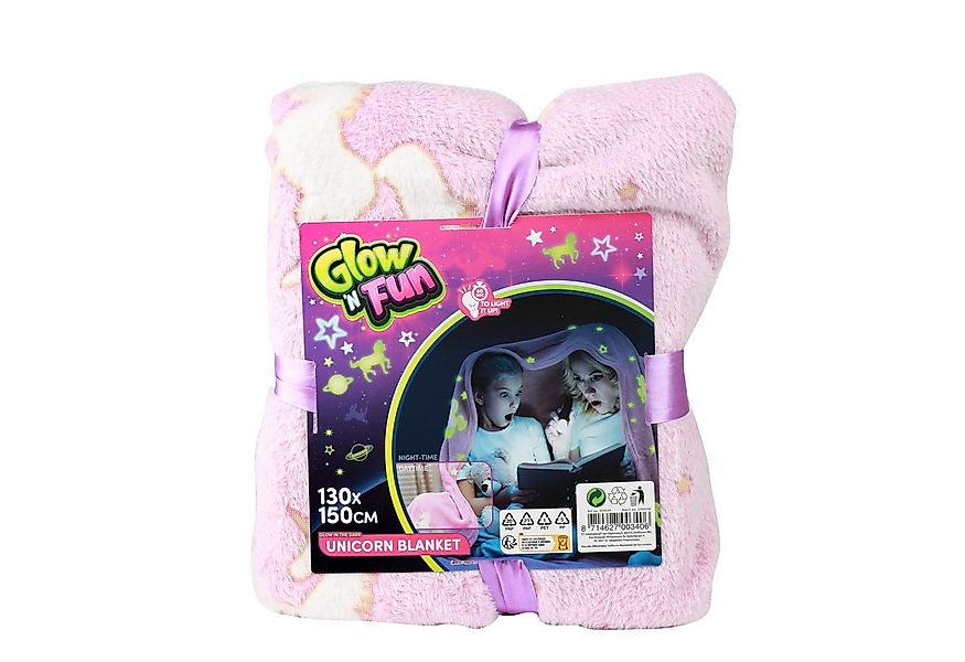 Wohndecke Einhorn Kuscheldecke mit Leuchteffekt, Toi-Toys günstig online kaufen