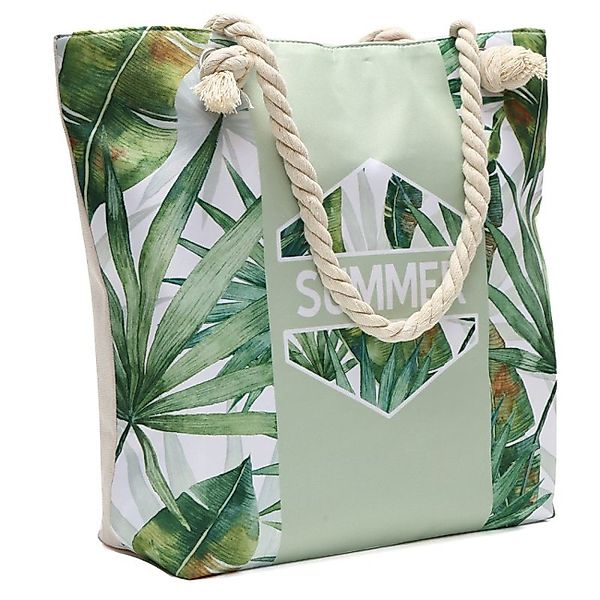 KARMA Strandtasche Damen Palmen Grün Badetasche günstig online kaufen