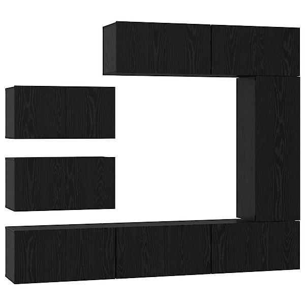 vidaXL TV-Schrank-Set 8-Tlg Schwarz Eichen-Optik 30,5 x 30 x 90 cm 3393133 günstig online kaufen