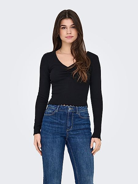 ONLY Langarmshirt "ONLBETTY L/S V-NECK TOP CC JRS" günstig online kaufen