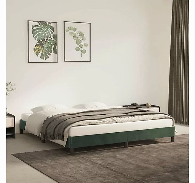 furnicato Bett Bettgestell Dunkelgrün 160x200 cm Samt günstig online kaufen