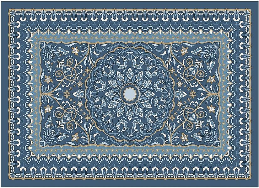matches21 HOME & HOBBY Fußmatte Türmatte Vintage Floral blau in 50x70 cm al günstig online kaufen