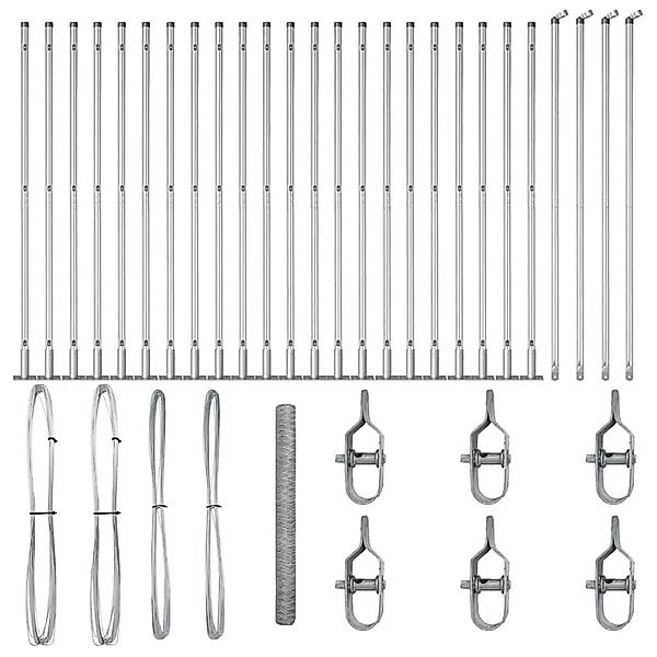 vidaXL Zaunpfosten Silber 50 x 1,4 m 36 mm Netz Stahl 3353844 günstig online kaufen