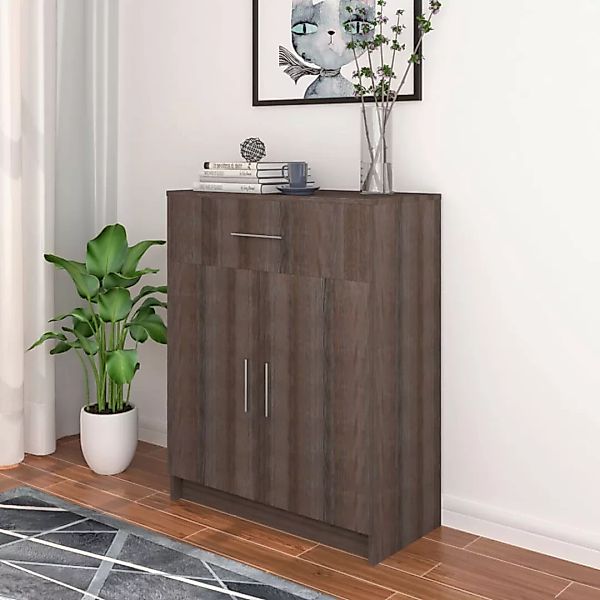 Sideboard Spanplatte 71x35x88 Cm Grau Sonoma-eiche günstig online kaufen