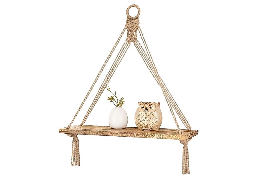 Coonoor Wanddekoobjekt Wandregal, Boho Makramee Holzregal Wandbehang, Handg günstig online kaufen