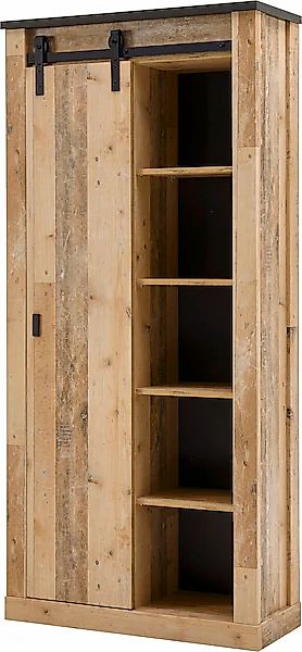 Home affaire Regal »SHERWOOD«, modernes Holz Dekor, mit Scheunentorbeschlag günstig online kaufen