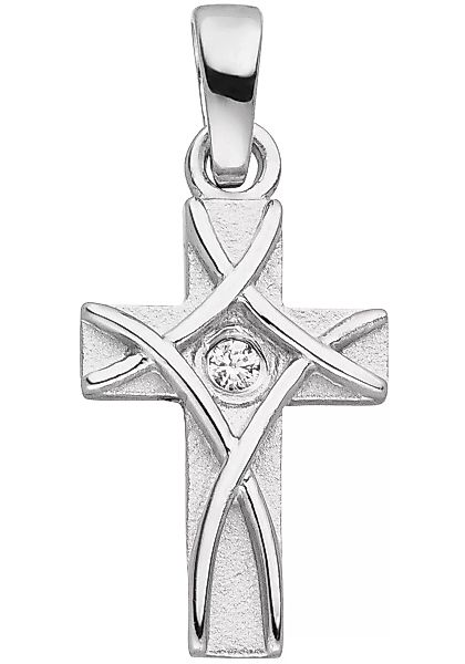 JOBO Kettenanhänger "Anhänger Kreuz", 925 Silber mit Zirkonia günstig online kaufen