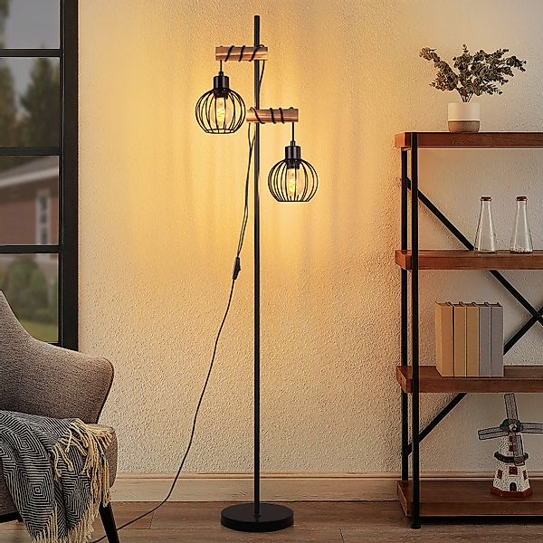 ZMH Stehlampe Wohnzimmer 2 Flammig 151CM günstig online kaufen
