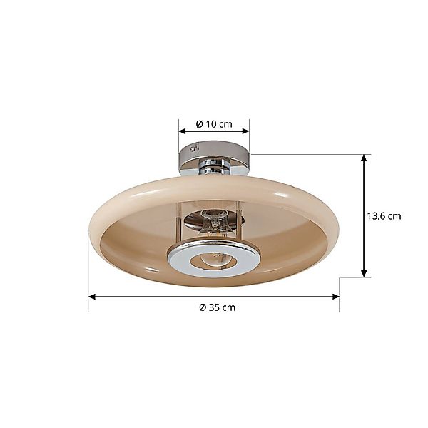 Lindby Deckenleuchte Branford, Ø 35 cm, beige, Metall günstig online kaufen