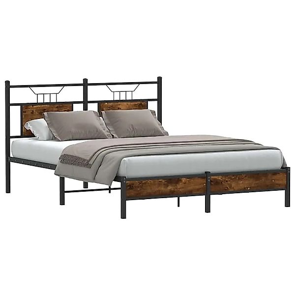 vidaXL Bettgestell ohne Matratze Räuchereiche 140x190 cm Holzwerkstoff 4106 günstig online kaufen