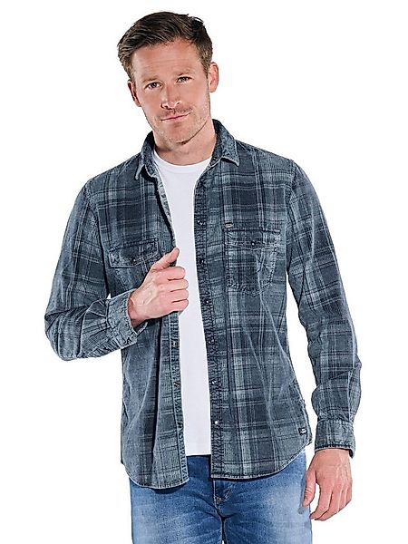 Engbers Langarmhemd engbers Herren Langarm-Hemd kariert, Petrolgruen günstig online kaufen