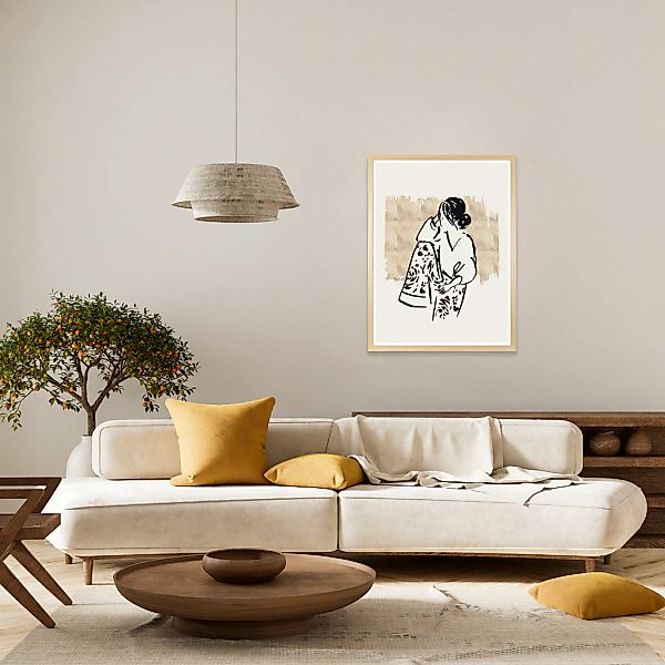 s.Oliver Bild mit Rahmen "Lazy Girl", Modern-Abstrakt-Person-Personen-Mode- günstig online kaufen