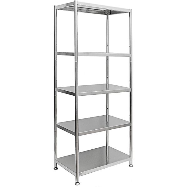 shelfr Schwerlast Edelstahl Regal mit 5 Ebenen 61 x 36 x 145 cm bis 60kg günstig online kaufen