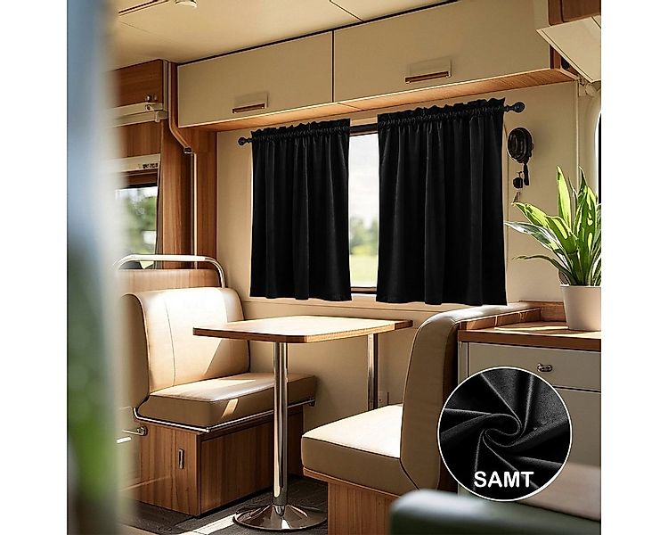 Rosnek Verdunkelungsvorhang Blickdichte Samt Kurz Fenster für RV Wohnwagen günstig online kaufen