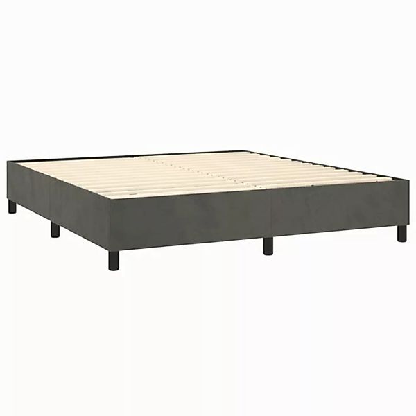 furnicato Bett Boxspringbett mit Matratze Dunkelgrau 160x200 cm Samt (1-tlg günstig online kaufen