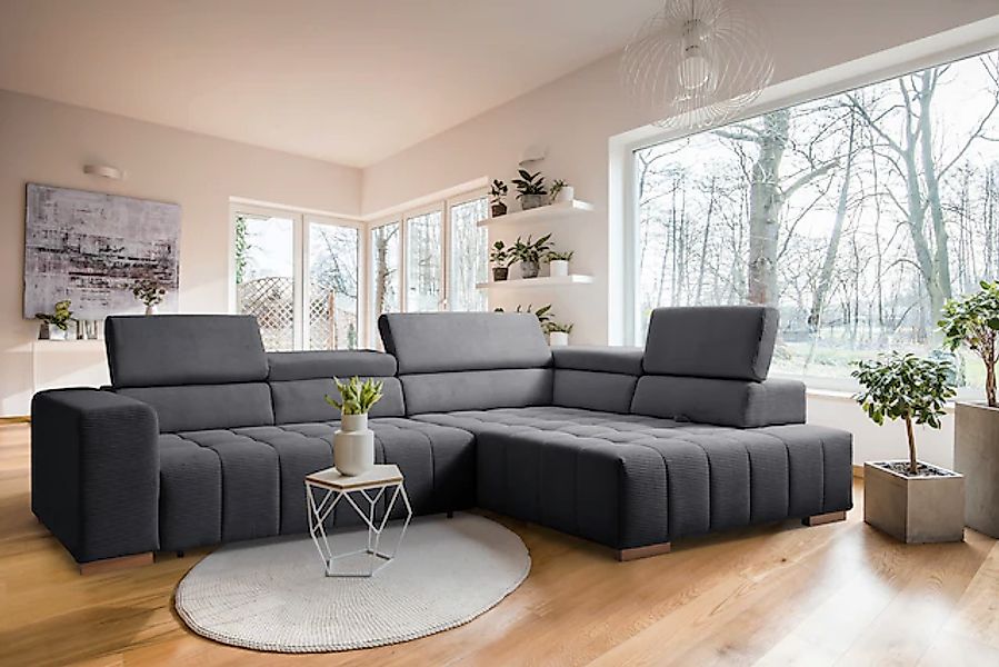 exxpo - sofa fashion Ecksofa »Elianos, hoher Sitzkomfort, aufwendige Kreuzs günstig online kaufen