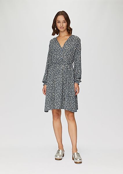 QS Minikleid Kurzes Crêpe-Kleid mit All-over-Print günstig online kaufen
