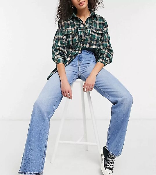 Dr Denim Tall – Echo – Jeans mit weitem Bein in Mittelblau günstig online kaufen