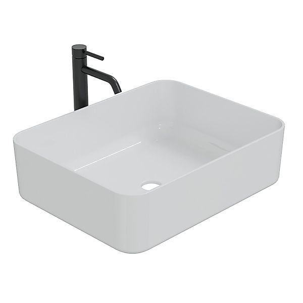 HAGO Aufsatzwaschbecken Keramik 50x39cm Weiß Kratzfest günstig online kaufen