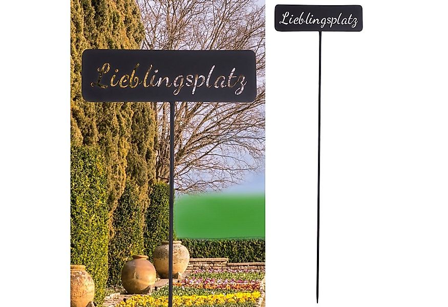 CEPEWA Gartenstecker Gartenstecker "Lieblingsplatz" aus Eisen schwarz günstig online kaufen