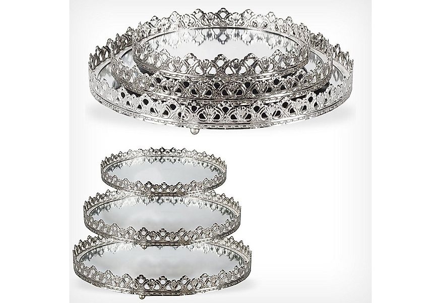 Riyashop Haushaltshobel 3tlg. Set Spiegeltablett Deko Kerzen Ø 20/26/29 cm günstig online kaufen