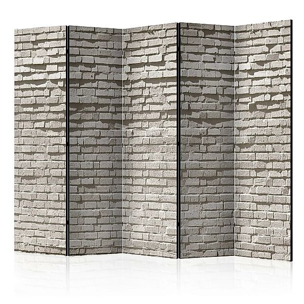 5-teiliges Paravent - Brick Wall: Minimalism Ii [room Dividers] günstig online kaufen