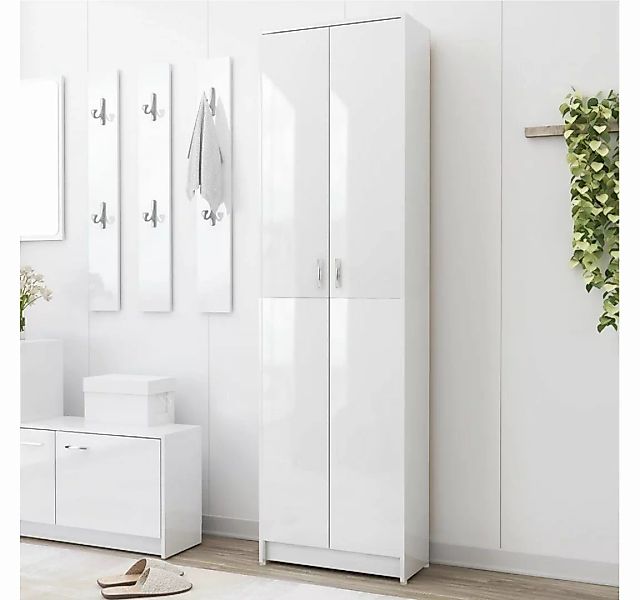 furnicato Kleiderschrank Garderobenschrank Hochglanz-Weiß 55x25x189 cm Holz günstig online kaufen