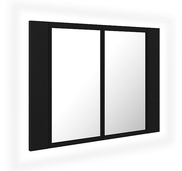 DOTMALL Badspiegel LED-Bad-Spiegelschrank Schwarz 60x12x45 cm Acryl günstig online kaufen