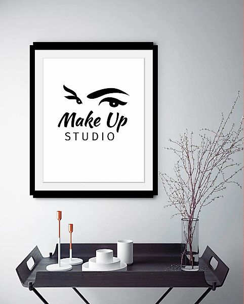 queence Bild »Make up Studio«, Schwarz-Weiß-Schriftzug-Motivationsbilder-Fa günstig online kaufen