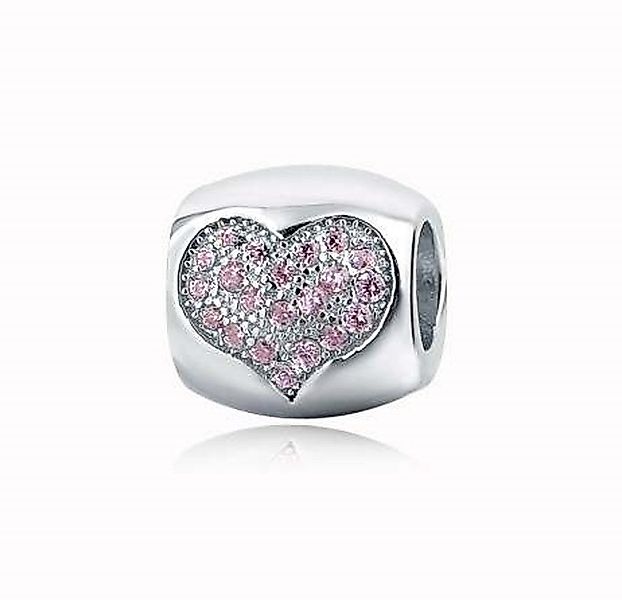 PANDACHARMS Bead Hellrosa Herz Charm für Charm Armband, 925er Sterling Silb günstig online kaufen