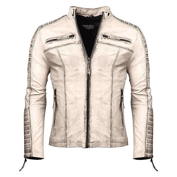 PAULGOS Lederjacke Herren Jacke Übergangsjacke Biker Look 100% Echtleder D1 günstig online kaufen