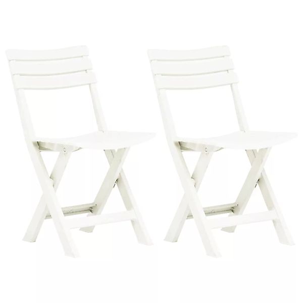 Klappbare Gartenstühle 2 Stk. Kunststoff Weiß günstig online kaufen