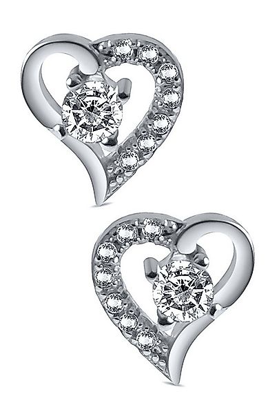 Limana Paar Ohrstecker echt 925 Silber gold rosegold Herz Ohrringe Herzohrr günstig online kaufen